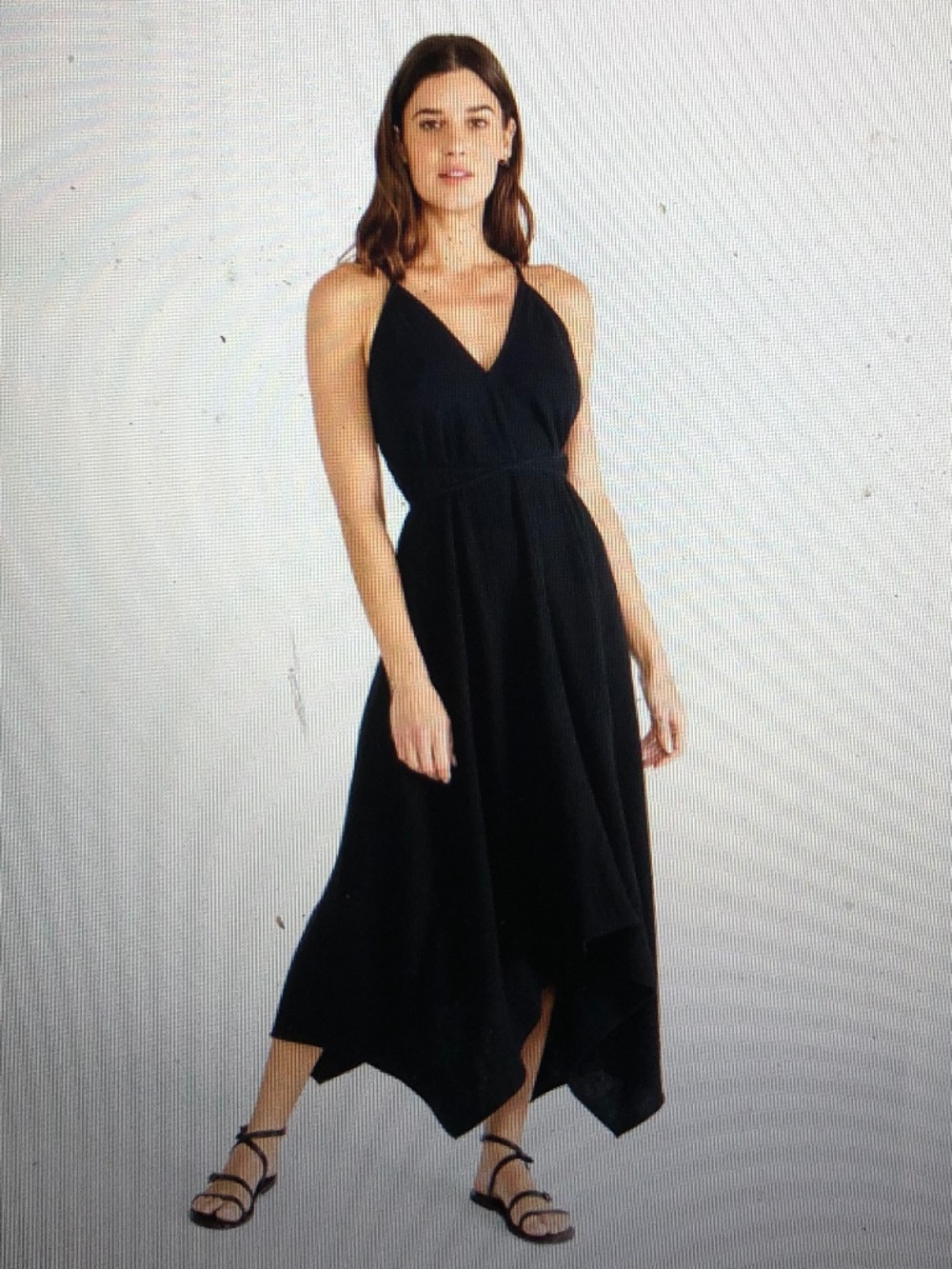 V neck gauze halter dress